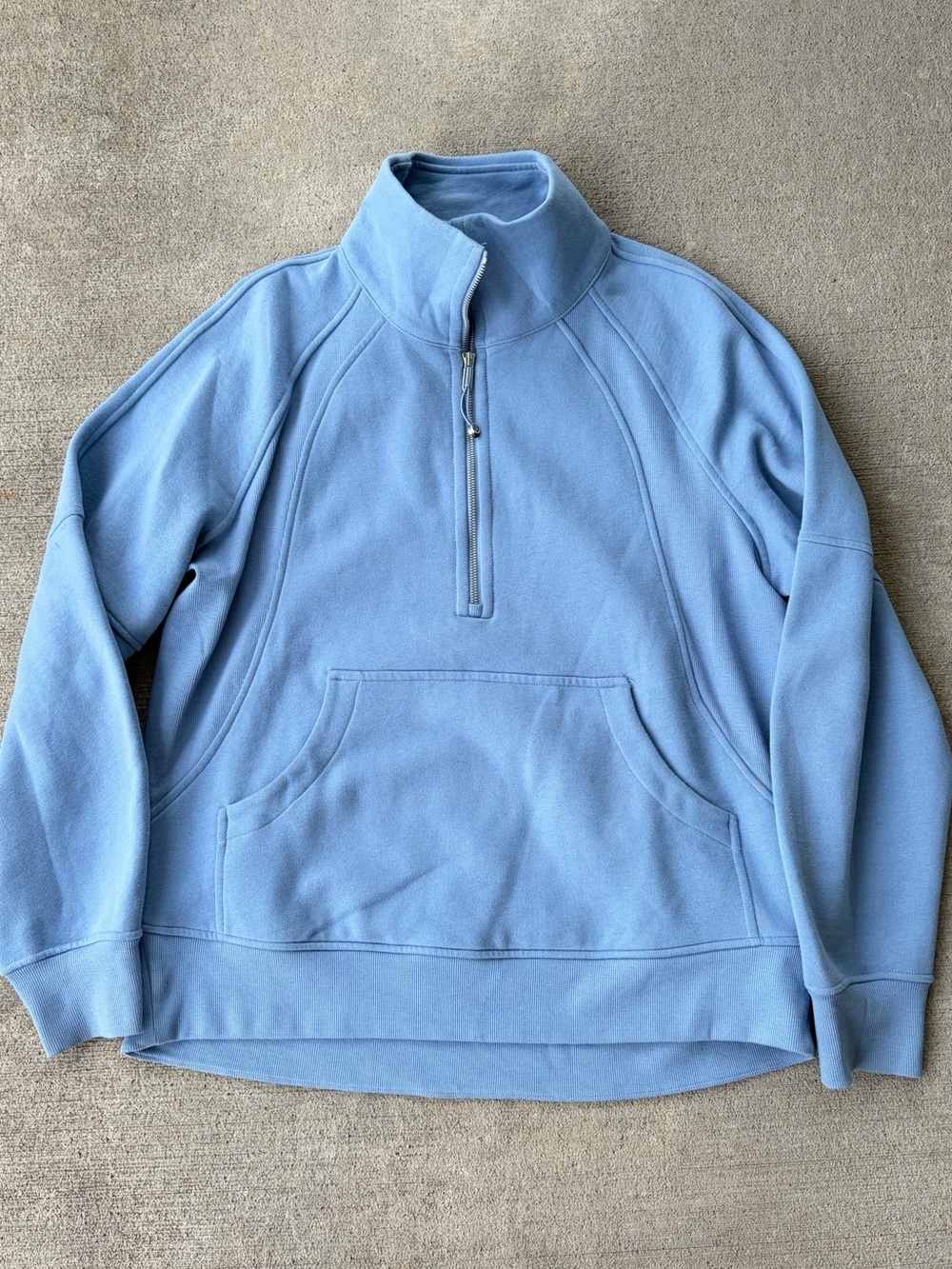 Lululemon cornflower blue scuba oversized funnel neck half zip sweatshirt M/L